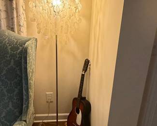 Verner Panton Style Capiz Shell Floor Lamp