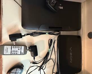 Portable Electronics Collection: V-ZON DVD Player, Panasonic Stereo Remote, Lasko Fan Remotes