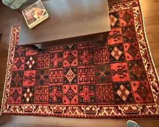 Hand-Knotted Tribal Geometric Wool Rug