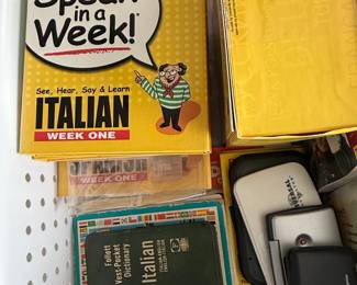 Vintage Language Learning & Translation Lot - Speak in a Week! Italian, Follett Vest-Pocket Dictionary, and Electronic Translators