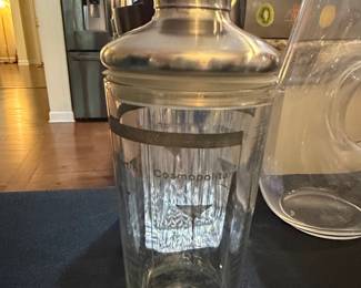 Vintage Recipe-Printed Glass Cocktail Shaker