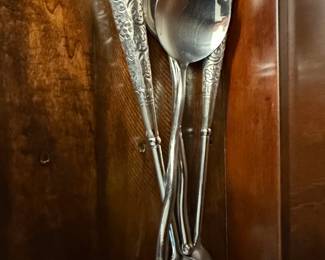 Vintage Two's Company Salad Serving Set with Ornate Handles