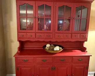 Farmhouse Style Painted Two-Piece Hutch