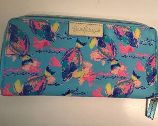 Lilly Pulitzer Fished My Wish Bi-fold Travel Organizer Clutch Bag