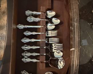 Vintage Oneida Ornate Scroll Stainless Steel Flatware Set