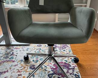 Modern Sage Green Velvet Upholstered Swivel Task Chair