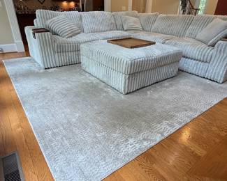 Signature Design by Ashley "Stupendous" Oversized Ribbed Corduroy Modular Sectional with Ottoman
