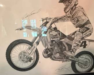 Ricky Carmichael Signed 2001 Team Chevy Trucks Kawasaki #4 Illustration