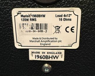 Marshall 1960BHW Lead 4x12" Guitar Speaker Cabinet