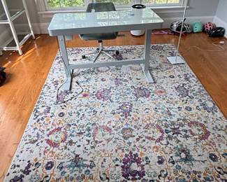 Distressed Vintage Floral Area Rug