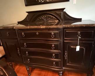 Victorian Revival Marble-Top Sideboard
