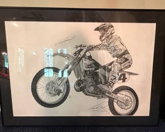 Ricky Carmichael Signed 2001 Team Chevy Trucks Kawasaki #4 Illustration