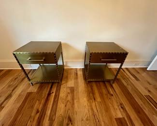 Pair of Gold Industrial Style Nightstands