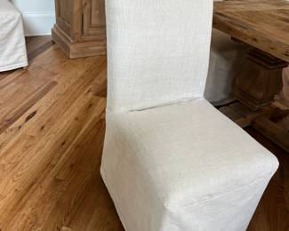 1 0f 8 Restoration Hardware Slipcovered Dining Chairs