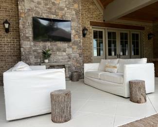 Pair of Sofas with Outside Covers