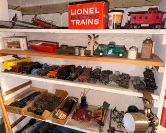 Various trains, accessories, and parts