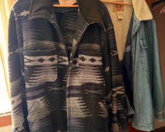 Brand-name wool and denim coats size men’s XL