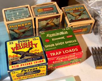 Ammunition and vintage ammunition boxes