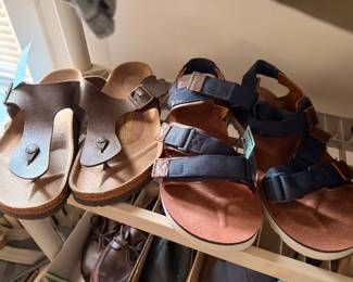 Birkenstock & Timberland quality designer footwear unworn or barely used. Around sizes 10-11. 
