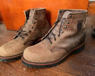 Chippewa Leather Boots. Boots are around sizes 10-11