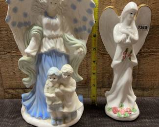 Two ceramic angels