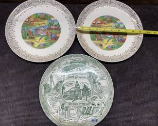 South Carolina two Virginia decorative plates
