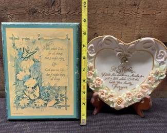Mother heart plateI asked god plaque