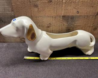 Weenie dog planter