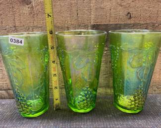 Three green grape cups