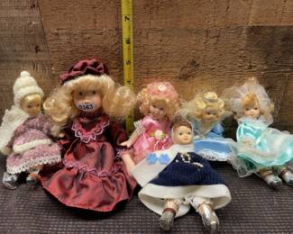 Six porcelain dolls