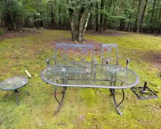 Wrought Iron Style Outdoor Table Set
