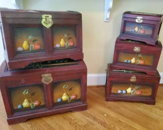 5 Fruit Nesting ChestsTrunksStorage boxes