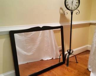 Decorative Floor Clock and Large Framed Mirror Statement Piece