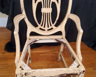 Hepplewhite ShieldBack Armchair Frame Vintage Painted Wood Project Chair