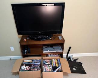 Mystery Home Entertainment Bundle 37 LG TV, Media Stand, DVD Players Movie Library