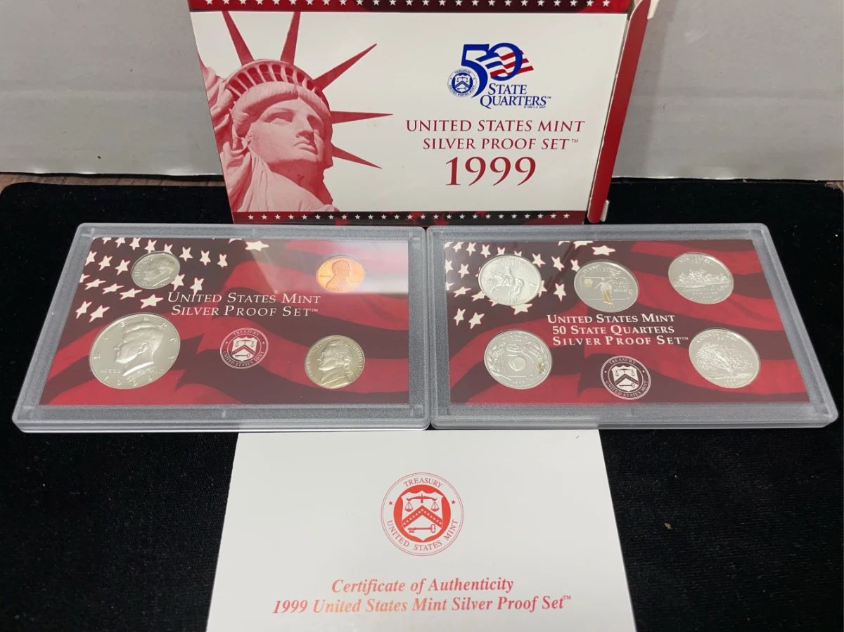 1999 US mint silver proof set w state quarters