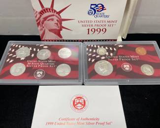 1999 US mint silver proof set w quarters