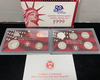 1999 US mint silver proof set w state quarters