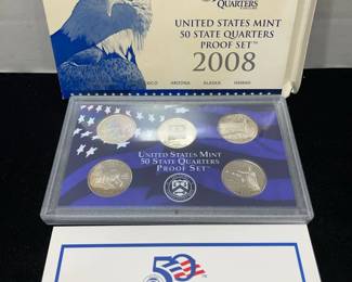 2008 US mint 50 state quarter proof set