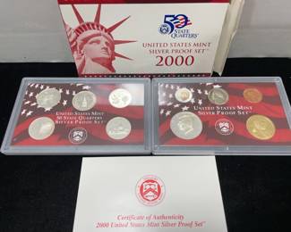 2000 US mint silver proof set w quarters