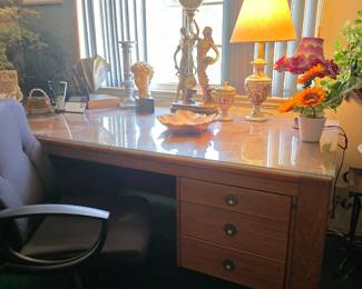 Beautiful desk with glass top