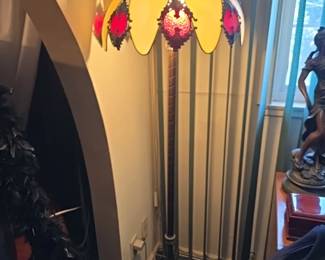 Beautiful slag glass floor lamp