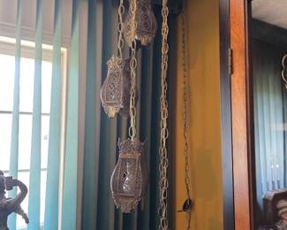 MCM filagree hanging lamp