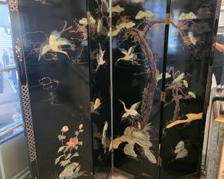 Beautiful Asian Black Lacquer room divider