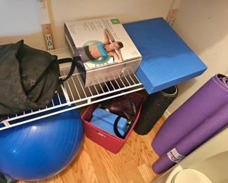 selection of exercise equipment