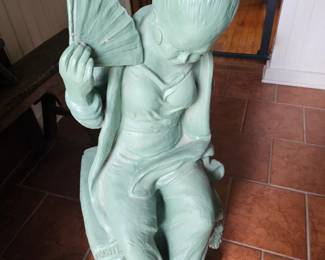 Large plaster Aian lady, vintage