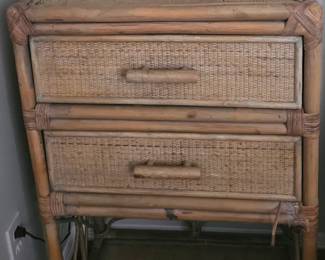wicker side table