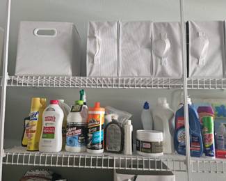 cleaning supplies, shelf not for sale