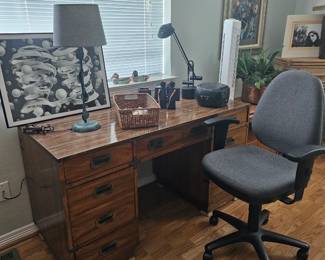 Mid-century desk with office chair