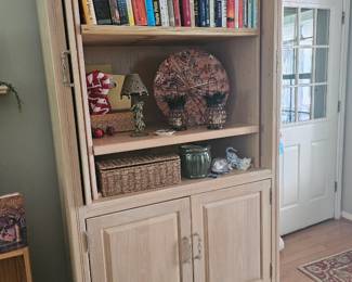 Large, all wood armoire with storage and display, heavy